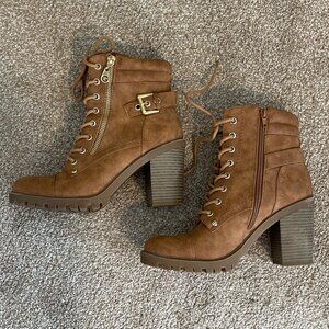 Guess heeled combat style boots - size 8